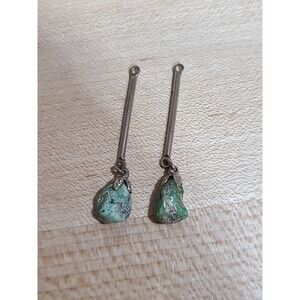 Navajo Sterling Silver Turquoise Pendant Charm Post Earrings Vintage‎ Zuni Stone
